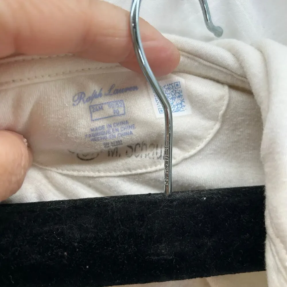 Ralph Lauren white velour track suit 24 mos. Rose print hoodie 2 piece
